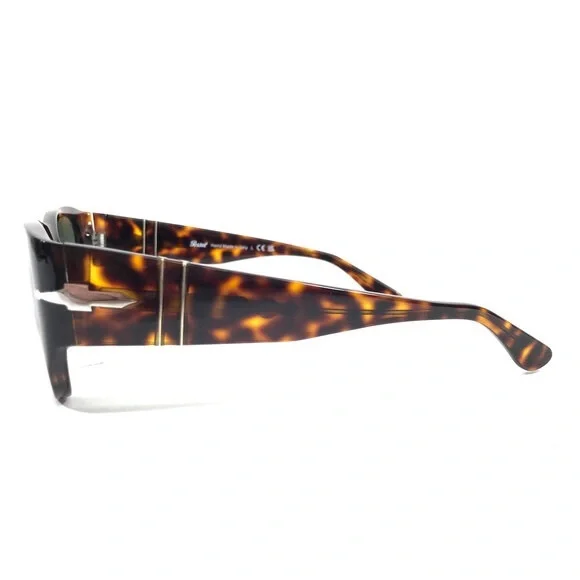 Persol Sunglasses 3308-S 24/31 Polished Tortoise Frames with Green Lenses 54 mm